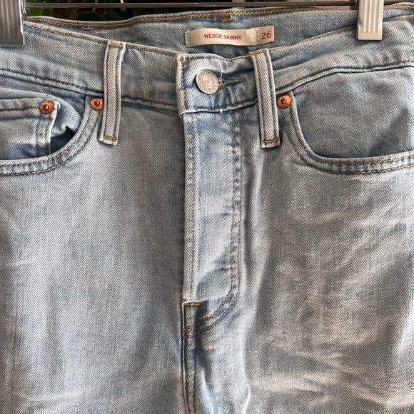 Levi’s High Rise Pencil Wedge Skinny Jeans Light Blue 26w - Picture 6 of 7
